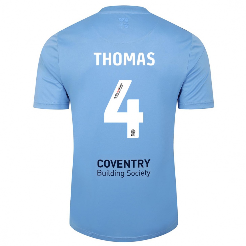 Kids Football Bobby Thomas #4 Sky Blue Home Jersey 2023/24 T-Shirt Canada