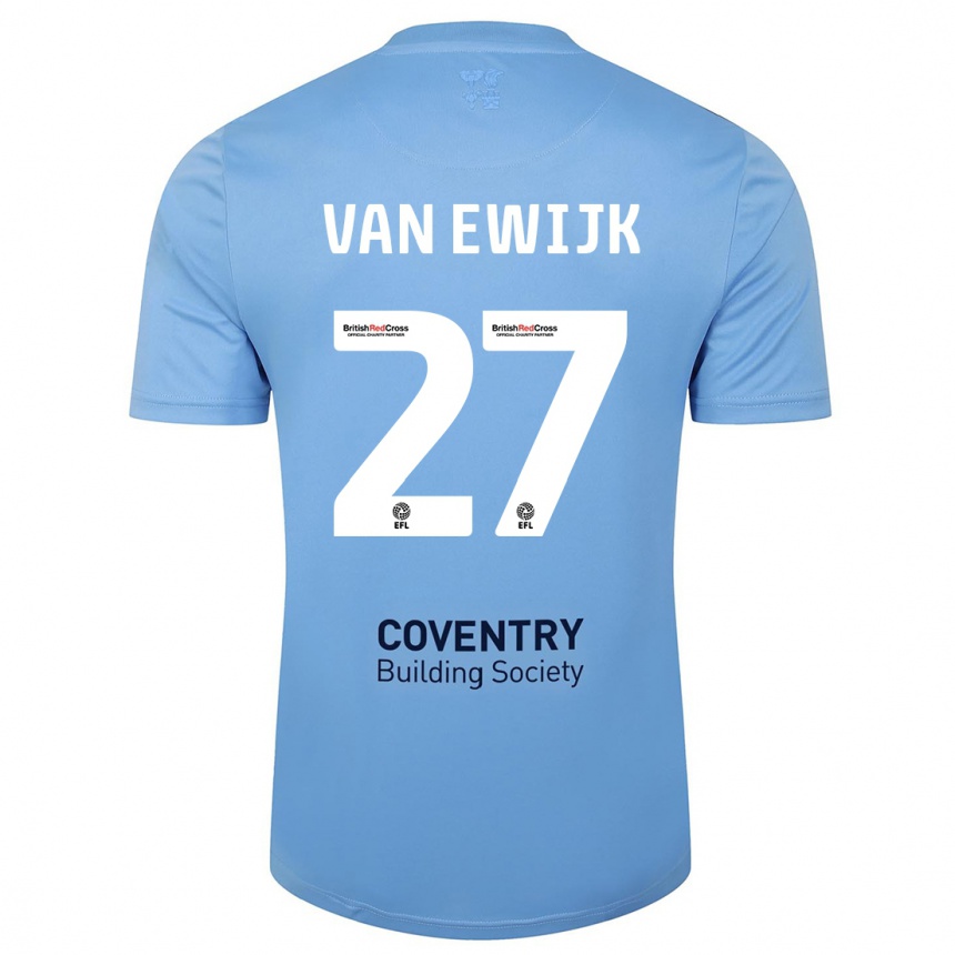 Enfant Football Maillot Milan Van Ewijk #27 Bleu Ciel Tenues Domicile 2023/24 Canada