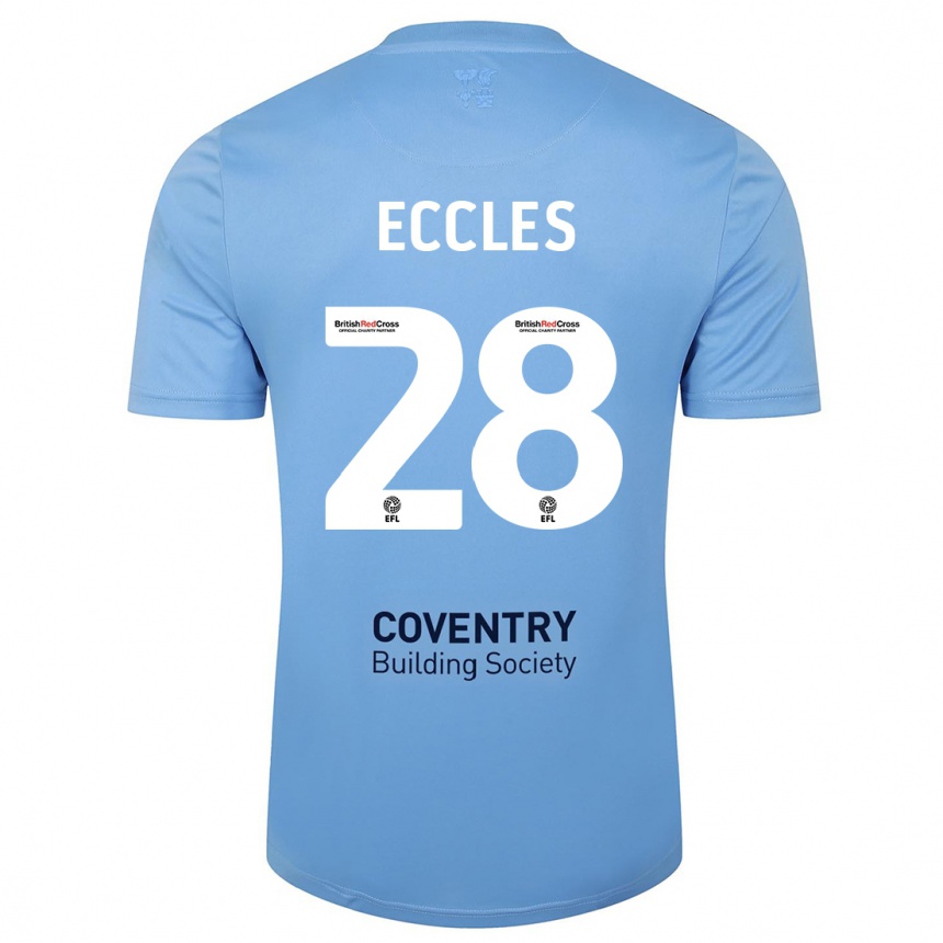 Enfant Football Maillot Josh Eccles #28 Bleu Ciel Tenues Domicile 2023/24 Canada