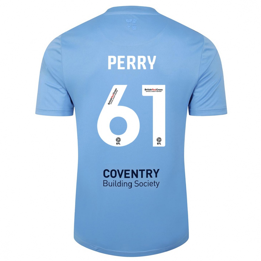 Enfant Football Maillot Callum Perry #61 Bleu Ciel Tenues Domicile 2023/24 Canada