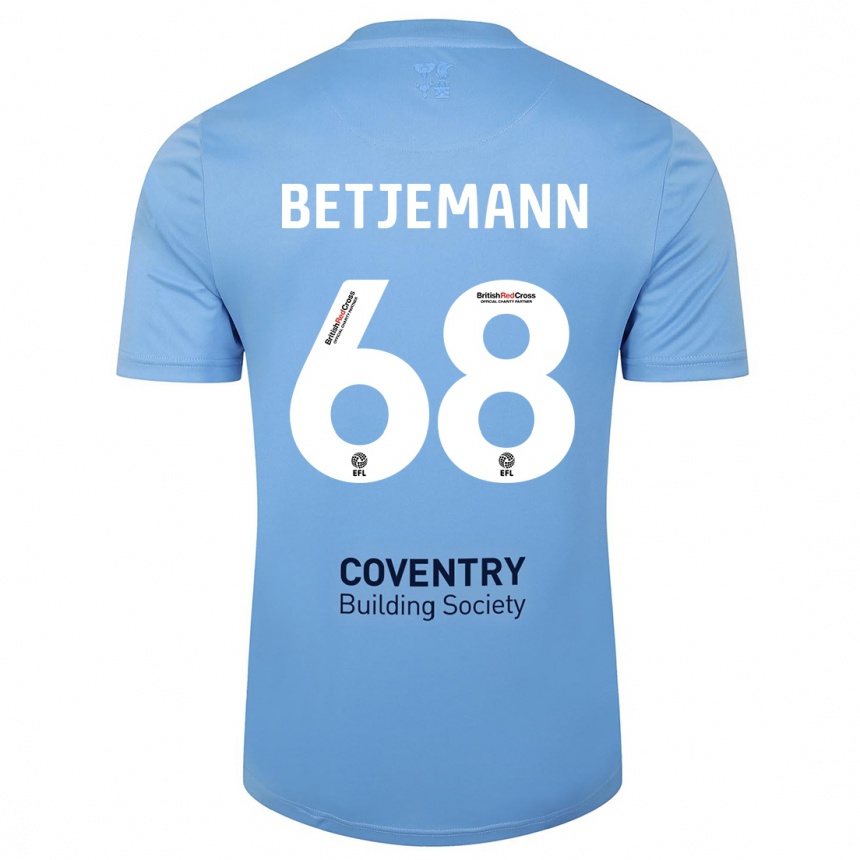 Enfant Football Maillot Elliot Betjemann #68 Bleu Ciel Tenues Domicile 2023/24 Canada