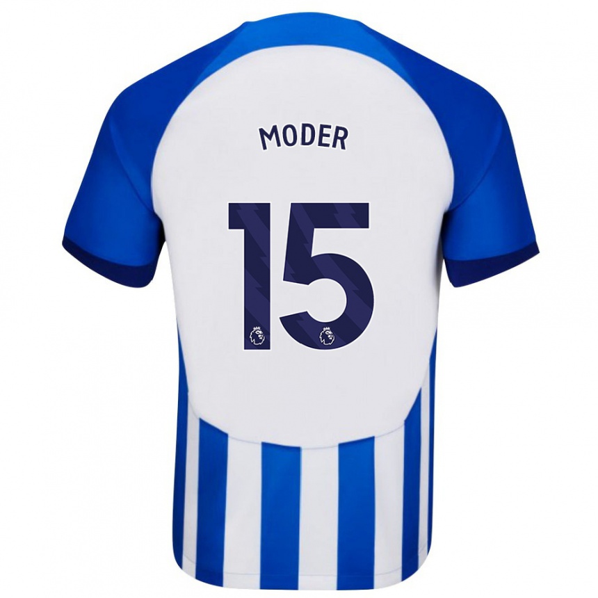 Kids Football Jakub Moder #15 Blue Home Jersey 2023/24 T-Shirt Canada