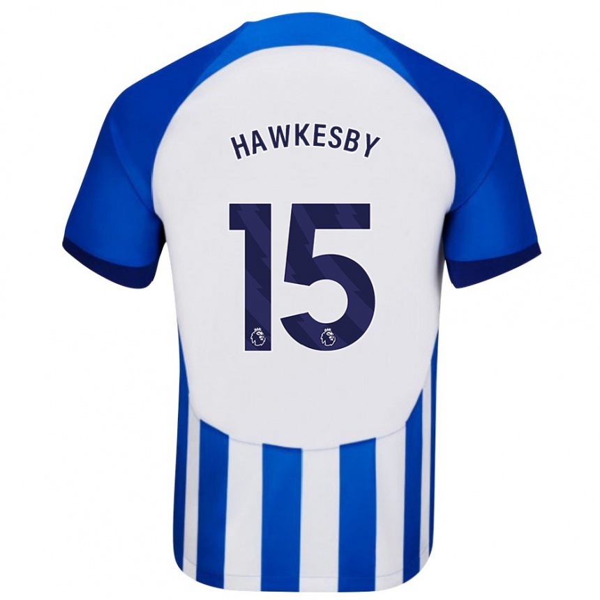 Kids Football Mackenzie Hawkesby #15 Blue Home Jersey 2023/24 T-Shirt Canada