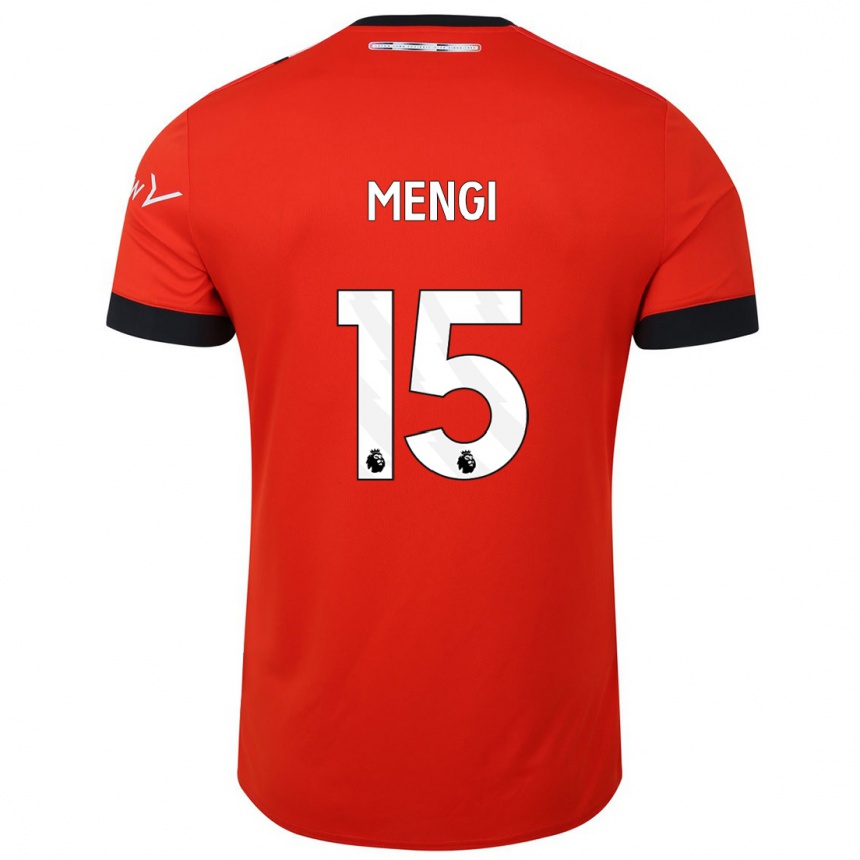 Kids Football Teden Mengi #15 Red Home Jersey 2023/24 T-Shirt Canada