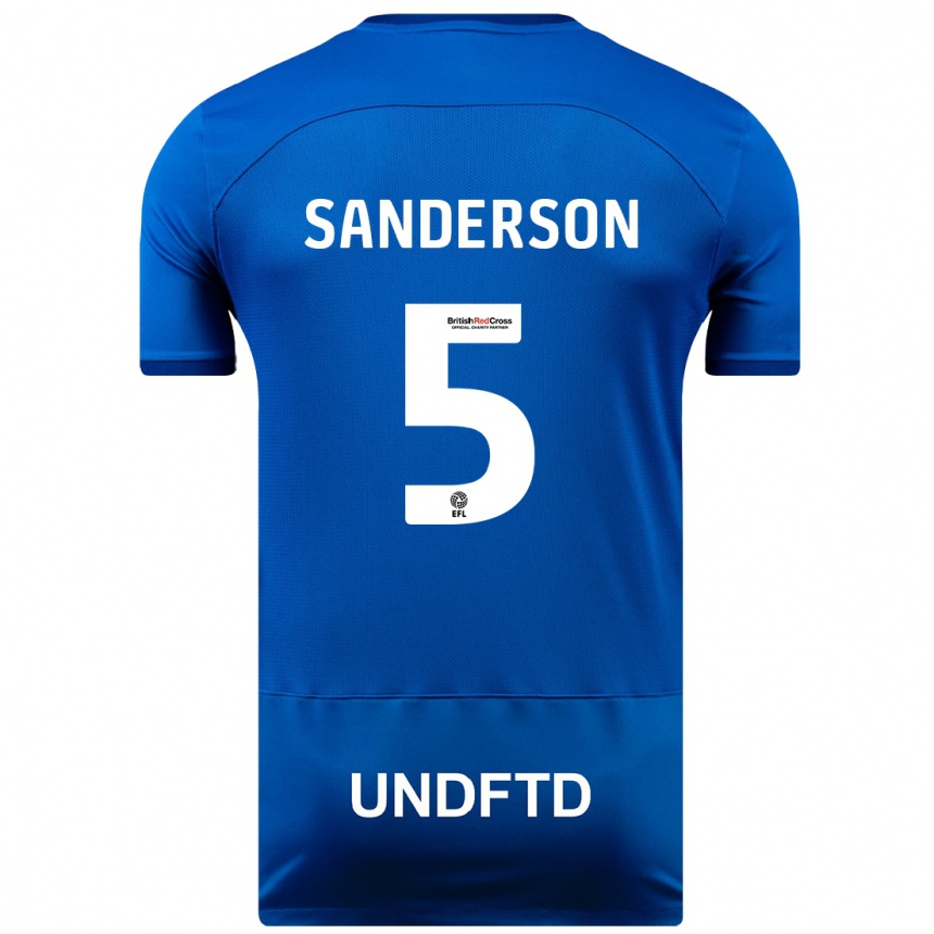 Kids Football Dion Sanderson #5 Blue Home Jersey 2023/24 T-Shirt Canada