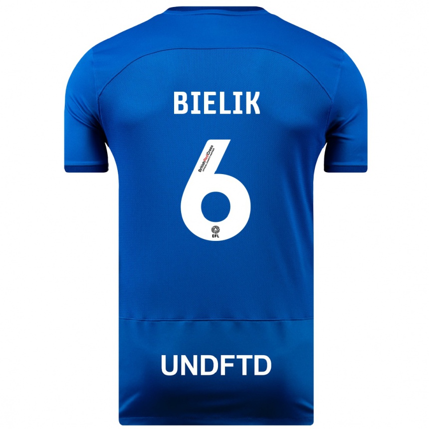 Kids Football Krystian Bielik #6 Blue Home Jersey 2023/24 T-Shirt Canada