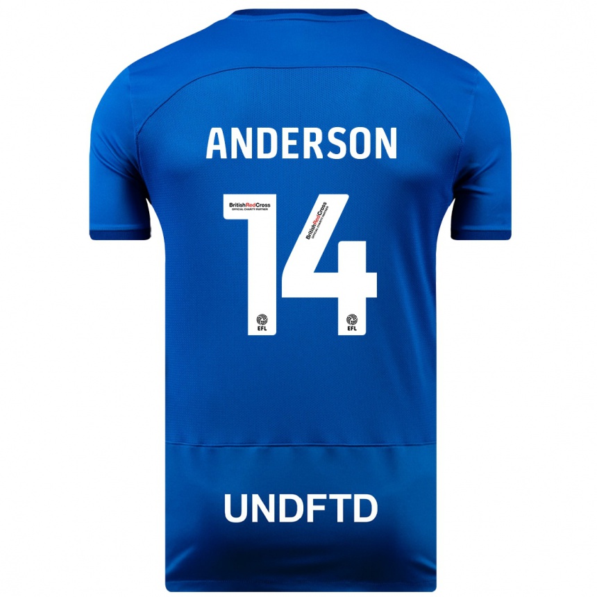 Kids Football Keshi Anderson #14 Blue Home Jersey 2023/24 T-Shirt Canada