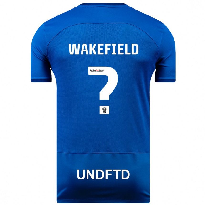 Kids Football Kieran Wakefield #0 Blue Home Jersey 2023/24 T-Shirt Canada