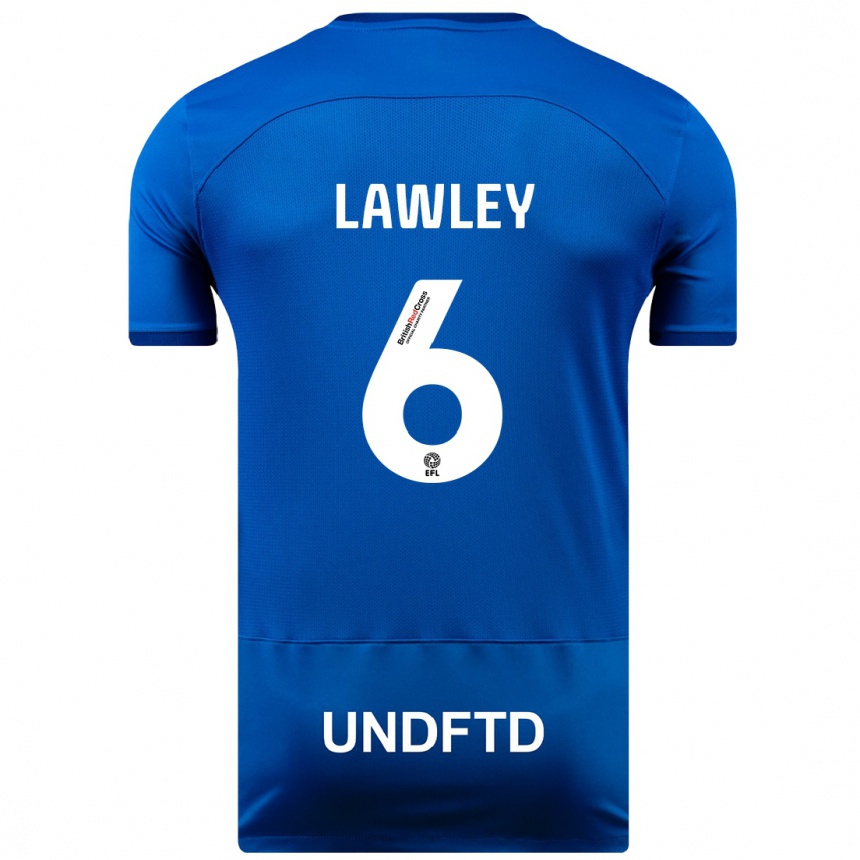 Kids Football Gemma Lawley #6 Blue Home Jersey 2023/24 T-Shirt Canada