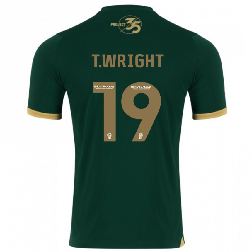 Kids Football Tyreik Wright #19 Green Home Jersey 2023/24 T-Shirt Canada