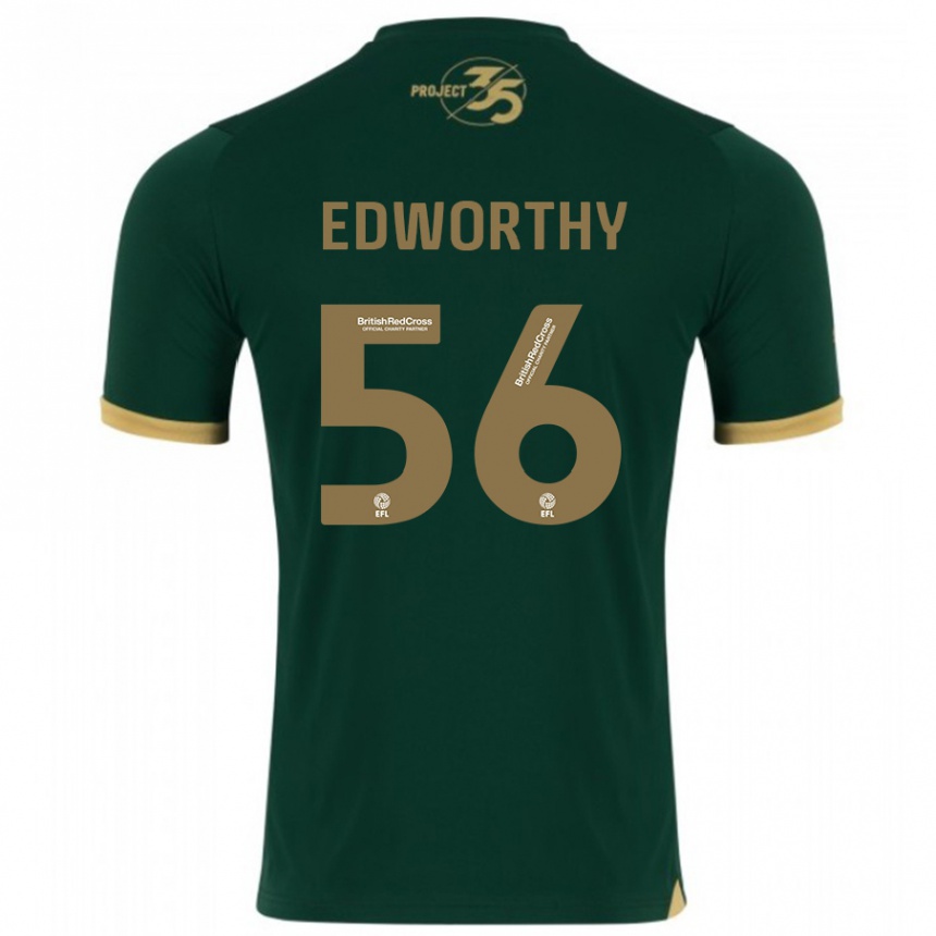 Kids Football Kieran Edworthy #56 Green Home Jersey 2023/24 T-Shirt Canada