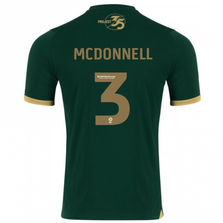 Kids Football Rosie Mcdonnell #3 Green Home Jersey 2023/24 T-Shirt Canada