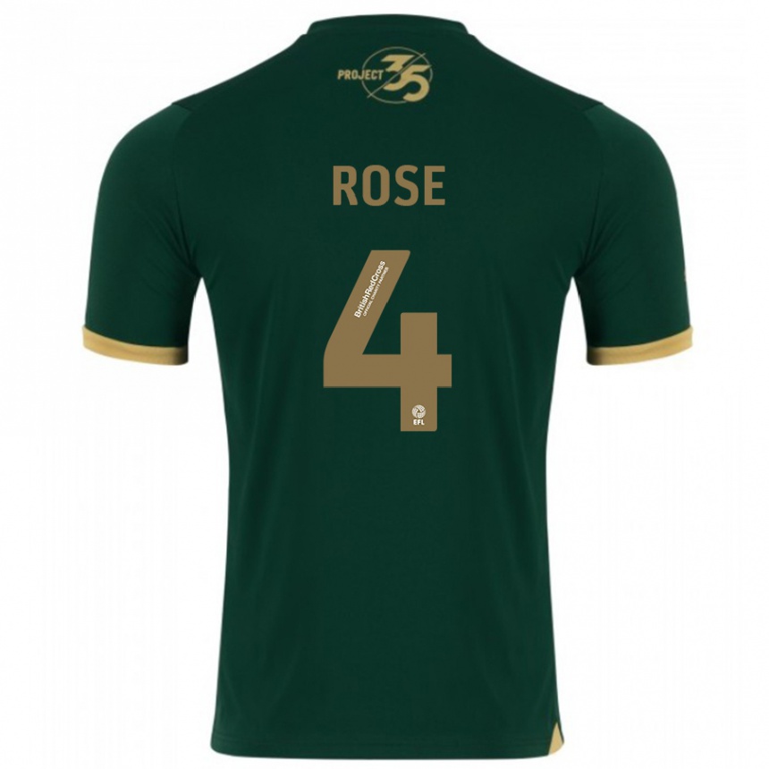 Kids Football Jemma Rose #4 Green Home Jersey 2023/24 T-Shirt Canada