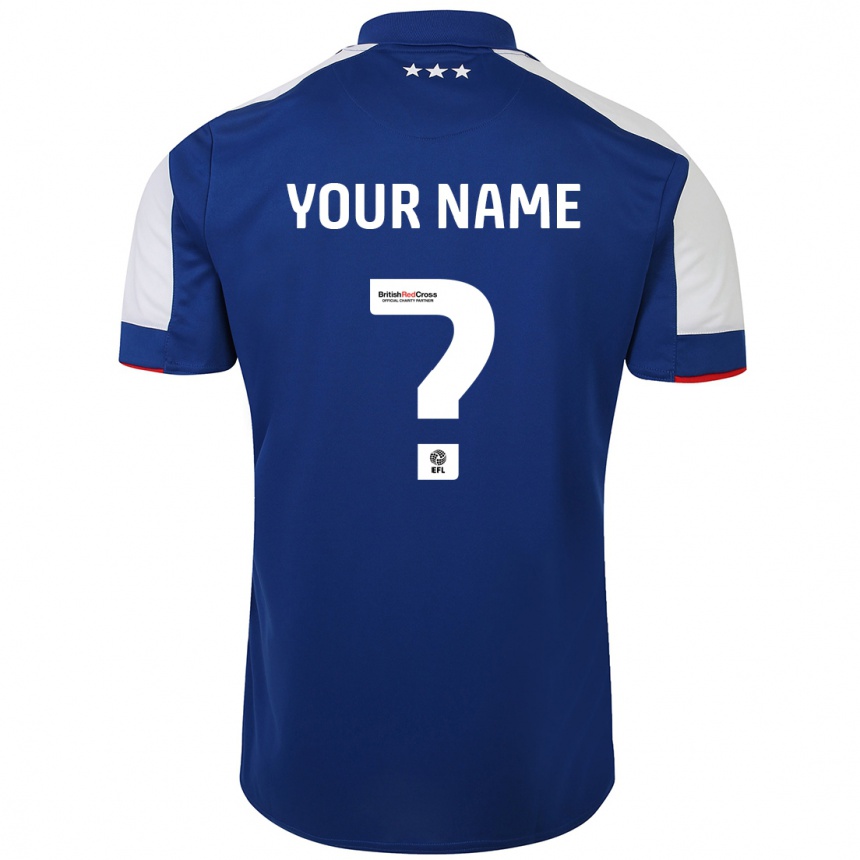 Enfant Football Maillot Votre Nom #0 Bleu Tenues Domicile 2023/24 Canada