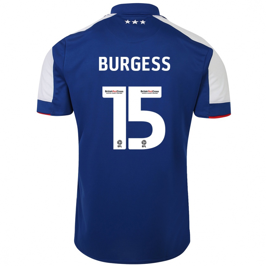 Kids Football Cameron Burgess #15 Blue Home Jersey 2023/24 T-Shirt Canada