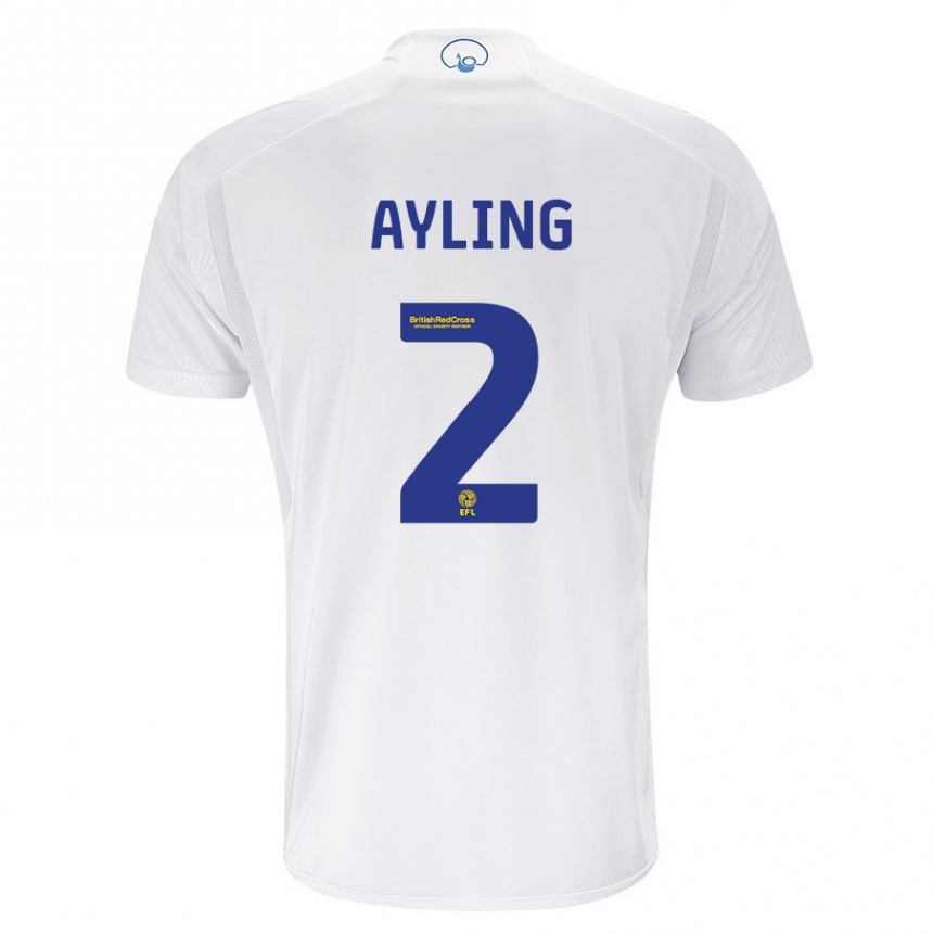 Kids Football Luke Ayling #2 White Home Jersey 2023/24 T-Shirt Canada