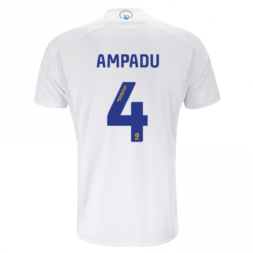 Kids Football Ethan Ampadu #4 White Home Jersey 2023/24 T-Shirt Canada