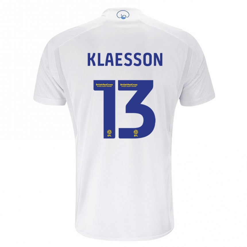 Kids Football Kristoffer Klaesson #13 White Home Jersey 2023/24 T-Shirt Canada