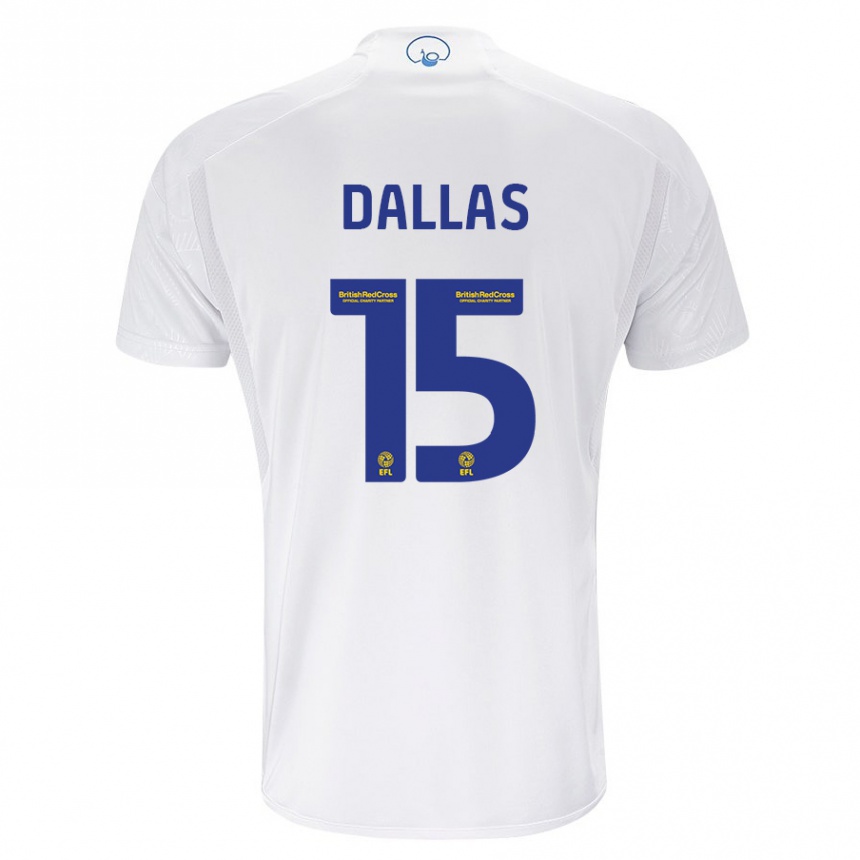 Kids Football Stuart Dallas #15 White Home Jersey 2023/24 T-Shirt Canada