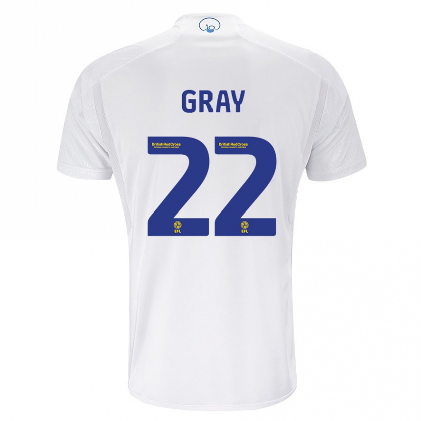 Kids Football Archie Gray #22 White Home Jersey 2023/24 T-Shirt Canada