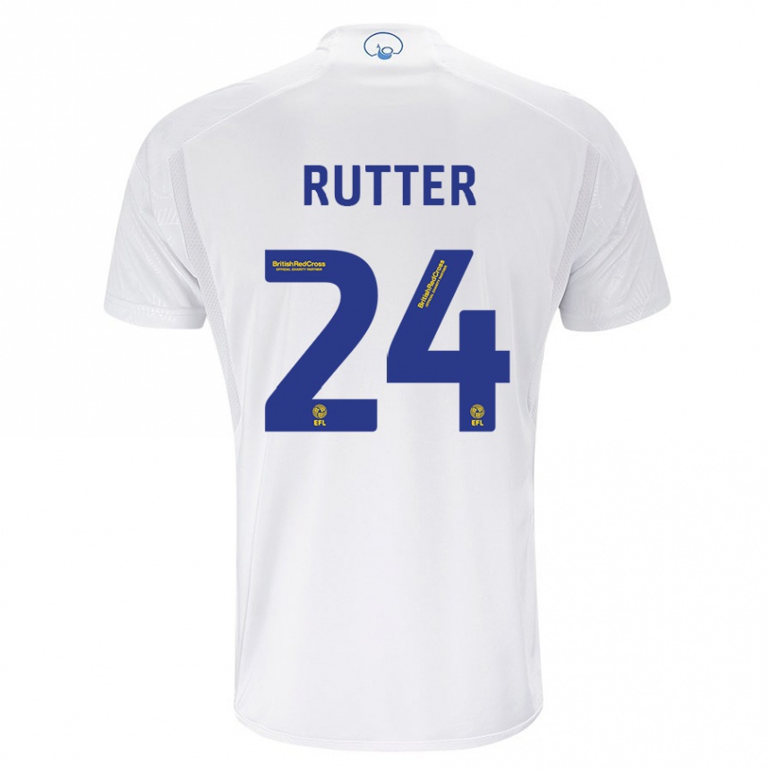 Kids Football Georginio Rutter #24 White Home Jersey 2023/24 T-Shirt Canada