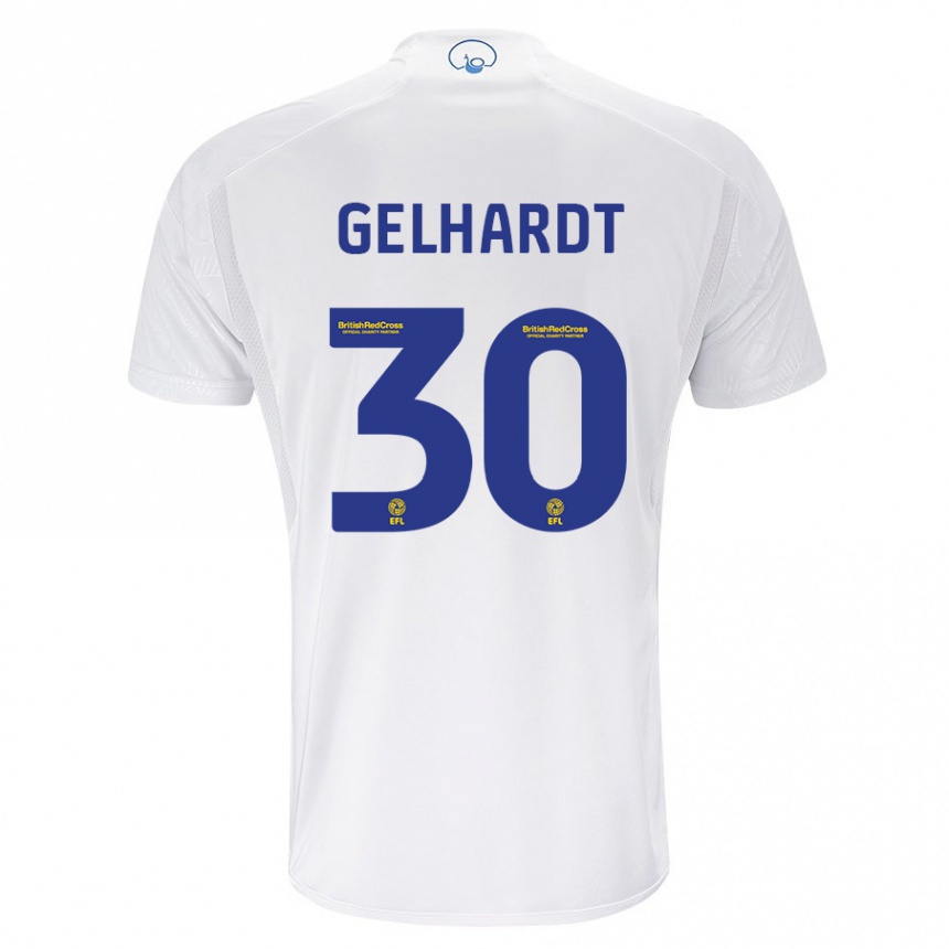 Kids Football Joe Gelhardt #30 White Home Jersey 2023/24 T-Shirt Canada