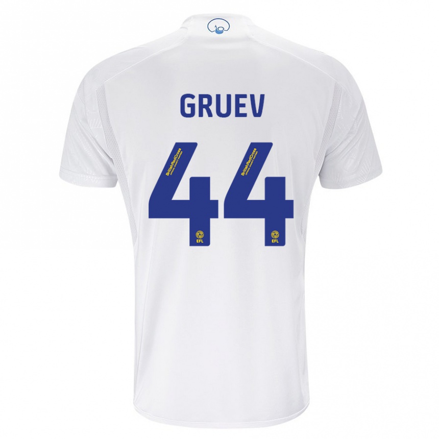 Kids Football Ilia Gruev #44 White Home Jersey 2023/24 T-Shirt Canada