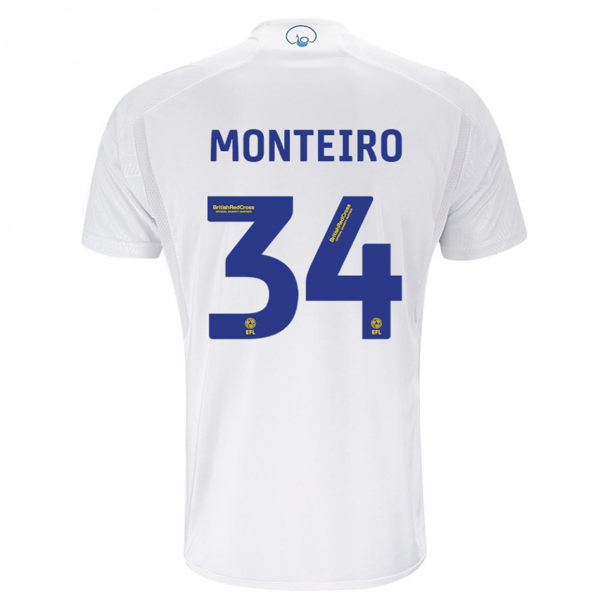 Enfant Football Maillot Diogo Monteiro #34 Blanc Tenues Domicile 2023/24 Canada