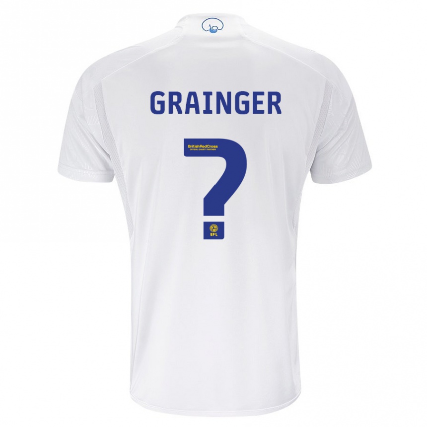 Kids Football Owen Grainger #0 White Home Jersey 2023/24 T-Shirt Canada