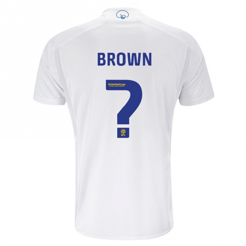 Kids Football Heaton Brown #0 White Home Jersey 2023/24 T-Shirt Canada