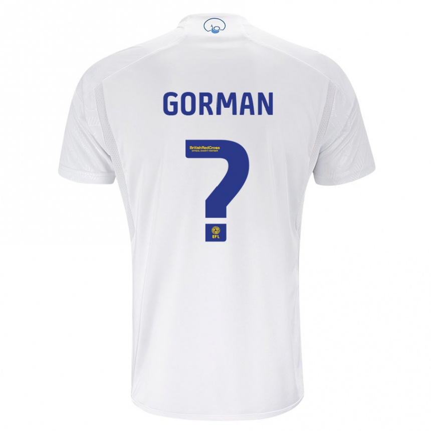 Kids Football Finley Gorman #0 White Home Jersey 2023/24 T-Shirt Canada