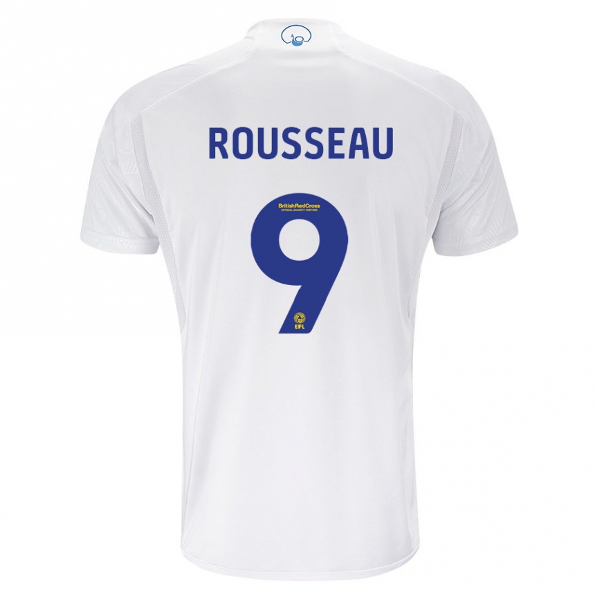 Kids Football Jess Rousseau #9 White Home Jersey 2023/24 T-Shirt Canada