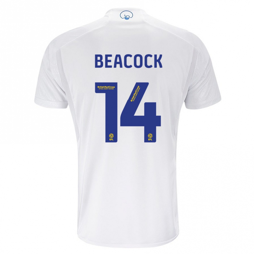 Kids Football Molly Beacock #14 White Home Jersey 2023/24 T-Shirt Canada