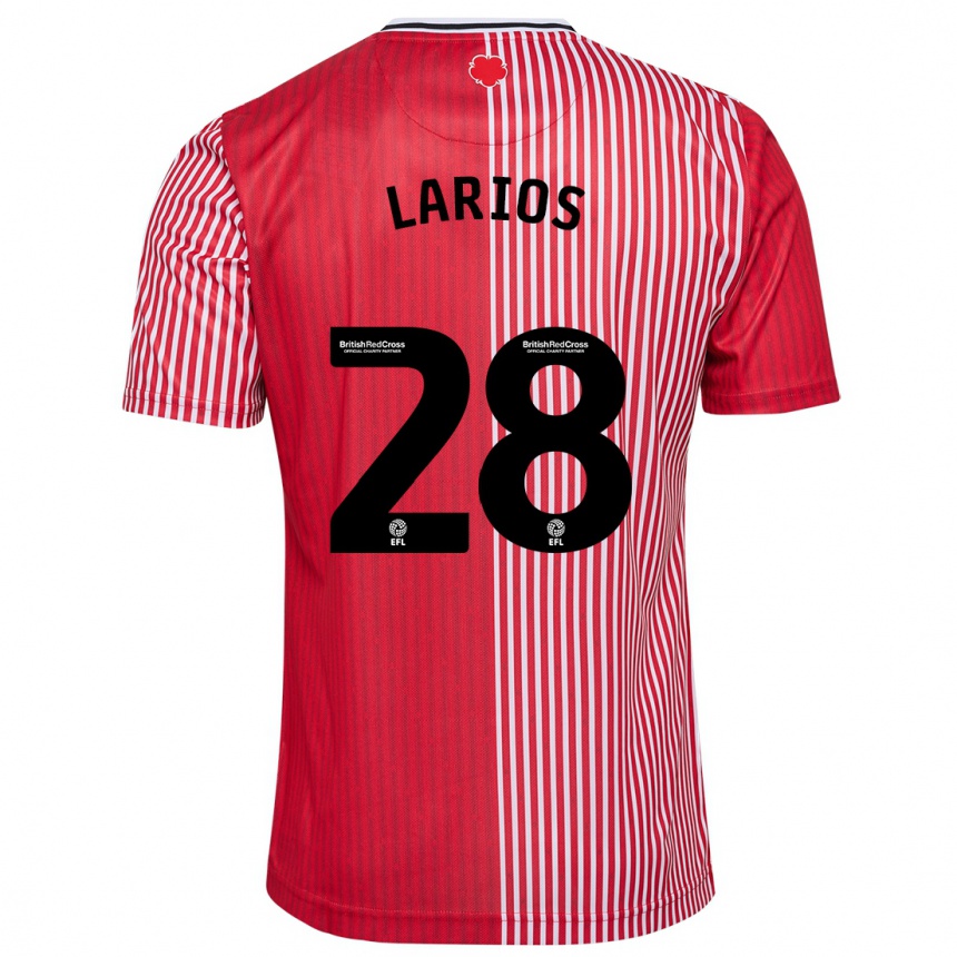 Kids Football Juan Larios #28 Red Home Jersey 2023/24 T-Shirt Canada