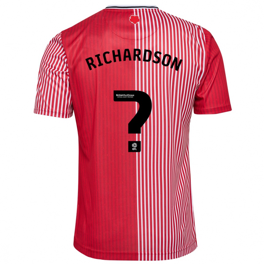 Kids Football Cale Richardson #0 Red Home Jersey 2023/24 T-Shirt Canada