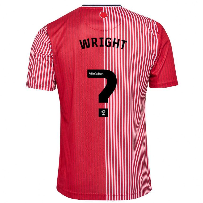 Kids Football Josh Wright #0 Red Home Jersey 2023/24 T-Shirt Canada