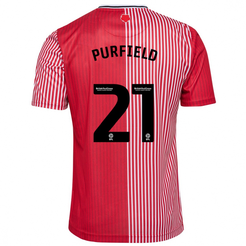 Enfant Football Maillot Jemma Elizabeth Purfield #21 Rouge Tenues Domicile 2023/24 Canada