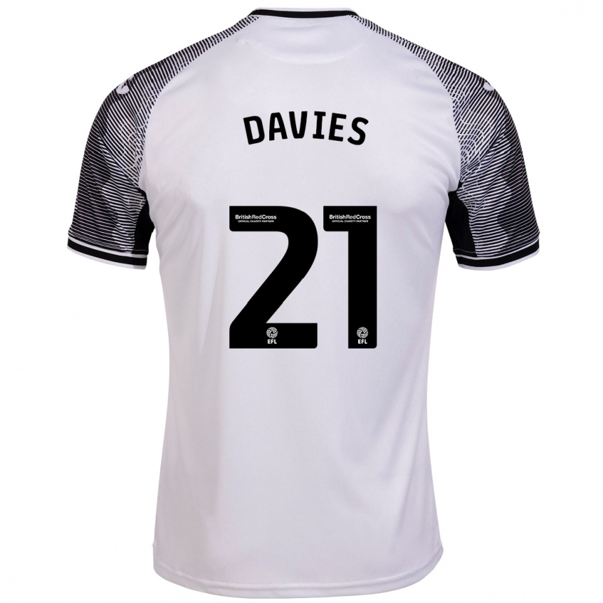 Enfant Football Maillot Laura Davies #21 Blanc Tenues Domicile 2023/24 Canada