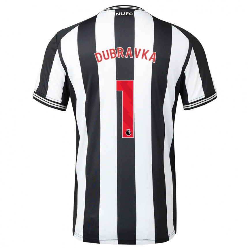 Kids Football Martin Dúbravka #1 Black White Home Jersey 2023/24 T-Shirt Canada