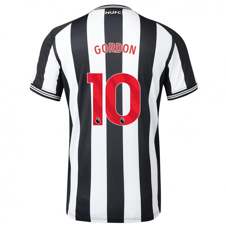 Kids Football Anthony Gordon #10 Black White Home Jersey 2023/24 T-Shirt Canada