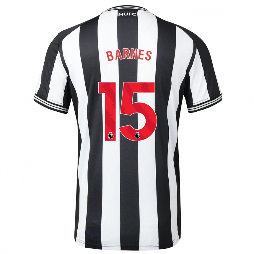 Kids Football Harvey Barnes #15 Black White Home Jersey 2023/24 T-Shirt Canada