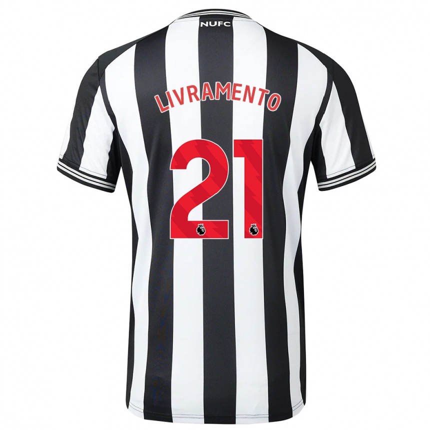 Kids Football Tino Livramento #21 Black White Home Jersey 2023/24 T-Shirt Canada