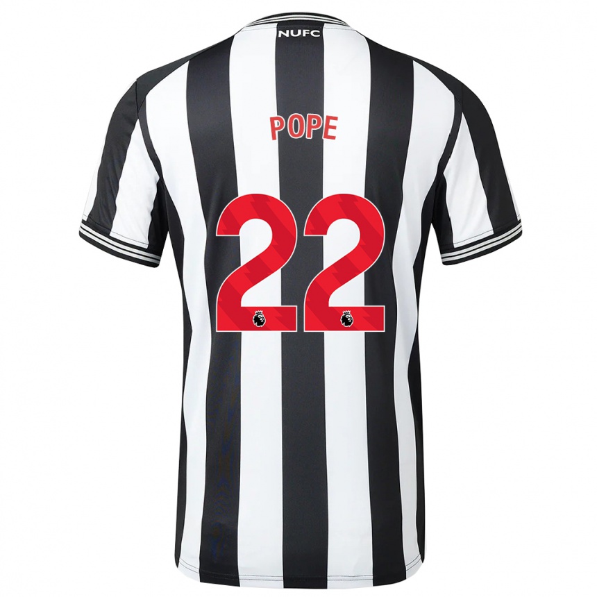 Kids Football Nick Pope #22 Black White Home Jersey 2023/24 T-Shirt Canada