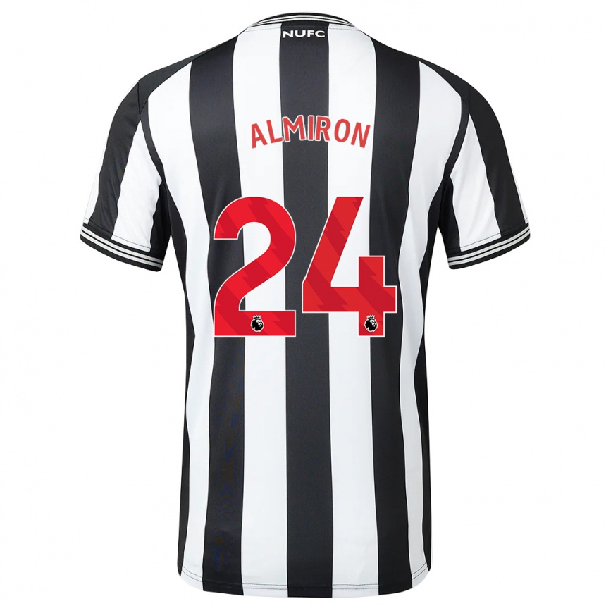 Kids Football Miguel Almirón #24 Black White Home Jersey 2023/24 T-Shirt Canada