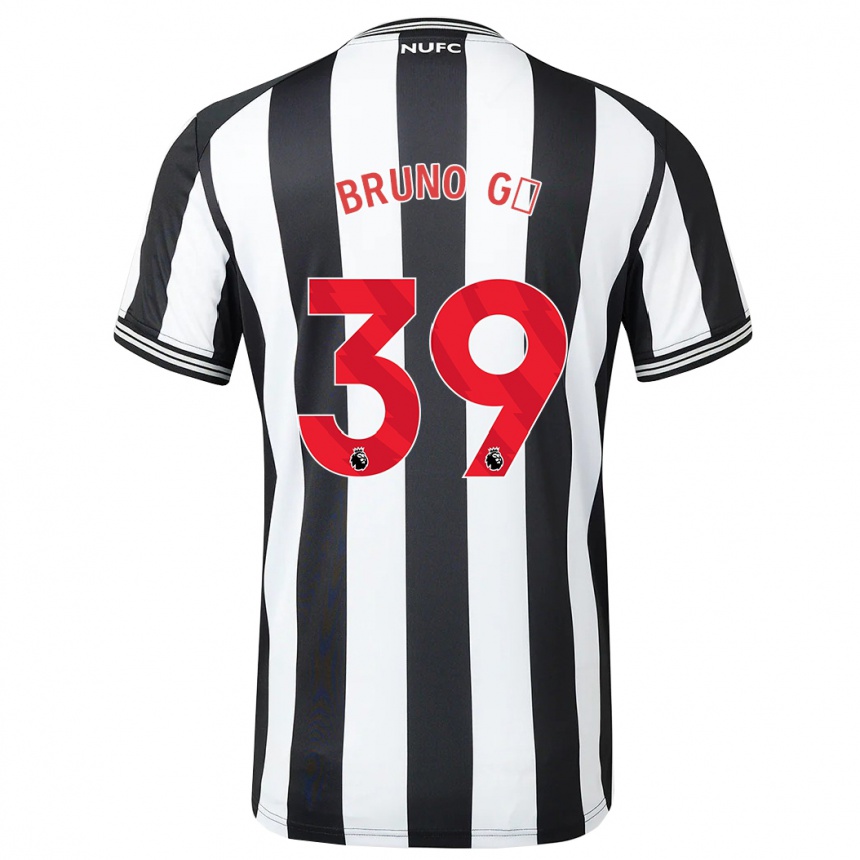 Kids Football Bruno Guimarães #39 Black White Home Jersey 2023/24 T-Shirt Canada