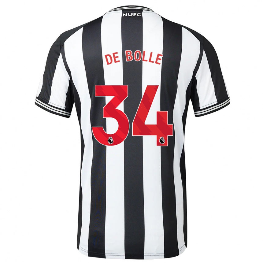 Kids Football Lucas De Bolle #34 Black White Home Jersey 2023/24 T-Shirt Canada