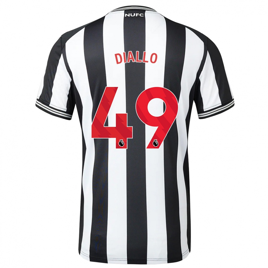 Kids Football Amadou Diallo #49 Black White Home Jersey 2023/24 T-Shirt Canada