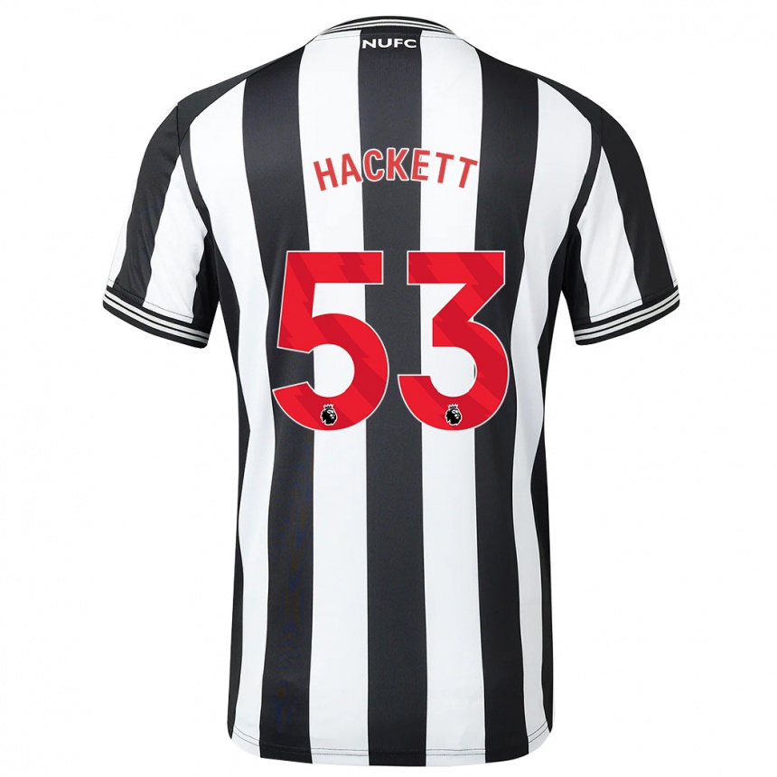 Kids Football Jordan Hackett #53 Black White Home Jersey 2023/24 T-Shirt Canada