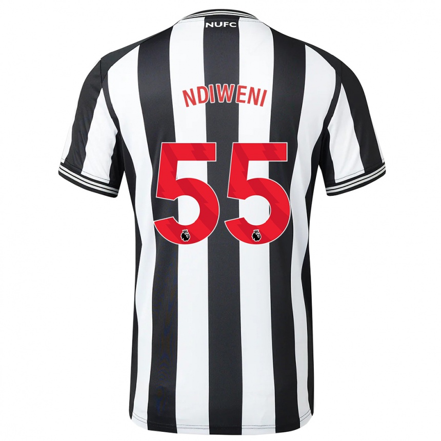 Kids Football Michael Ndiweni #55 Black White Home Jersey 2023/24 T-Shirt Canada