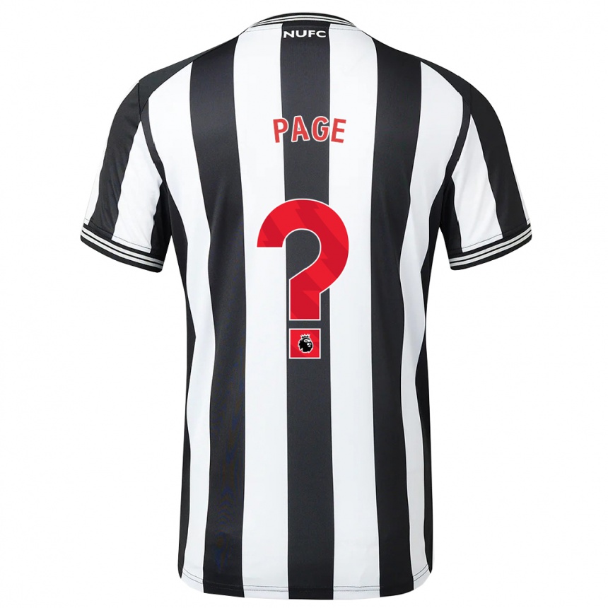 Kids Football Eden Page #0 Black White Home Jersey 2023/24 T-Shirt Canada